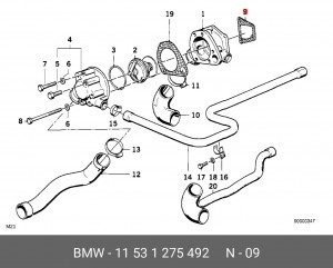 Прокладка, впускной / выпускной коллектор 11 53 1 275 492 BMW
