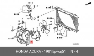 Диффузор радиатора охлаждения под вентилятор 19015PWAJ51 HONDA