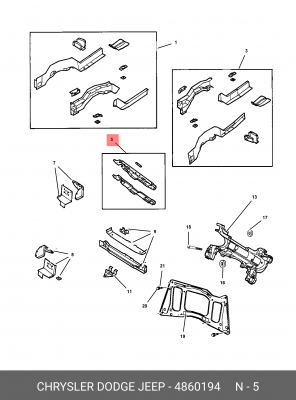 Облицовка передка 486 0194 CHRYSLER