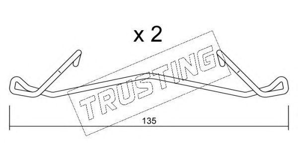Комплектующие, колодки дискового тормоза KIT090 TRUSTING