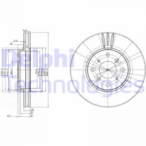 Тормозной диск BG3516 DELPHI