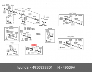 Комплект пылника, приводной вал 4950928B01 HYUNDAI KIA