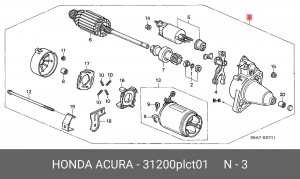 Стартер 31200PLCT01 HONDA