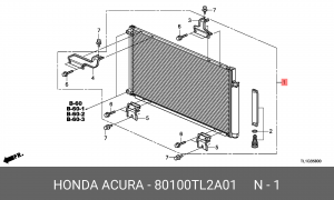 Радиатор кондиционера 80100TL2A01 HONDA