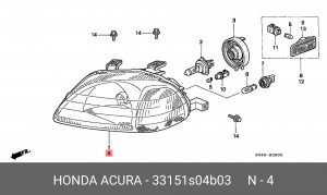 Основная фара 33151S04B03 HONDA
