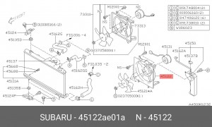 Вентилятор, охлаждение двигателя 45122AE01A SUBARU