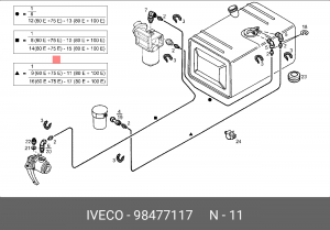 Комплект прокладок, двигатель 98477117 IVECO