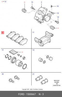Колодки тормозные дисковые 1 500 667 FORD