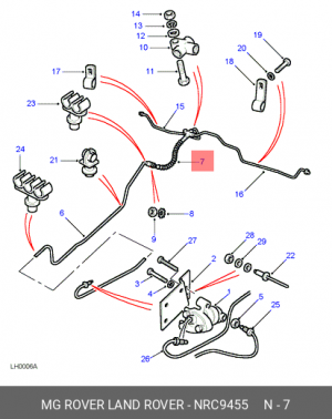 Тормозной шланг NRC9455 MG ROVER LAND ROVER
