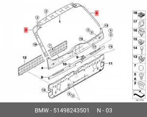 Облицовка багажной двери 51 49 8 243 501 BMW