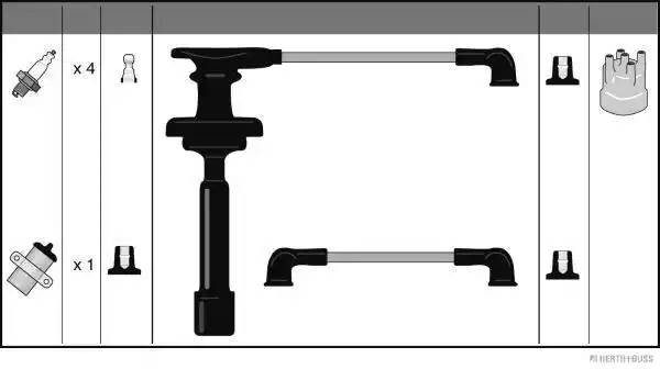 Ккомплект проводов зажигания J5381004 H B JAKOPARTS NIPPARTS