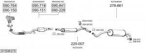 Глушитель выхлопных газов конечный 278321 BOSAL