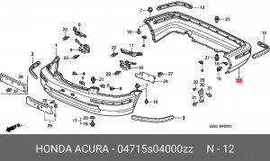Бампер задний 04715S04000ZZ HONDA