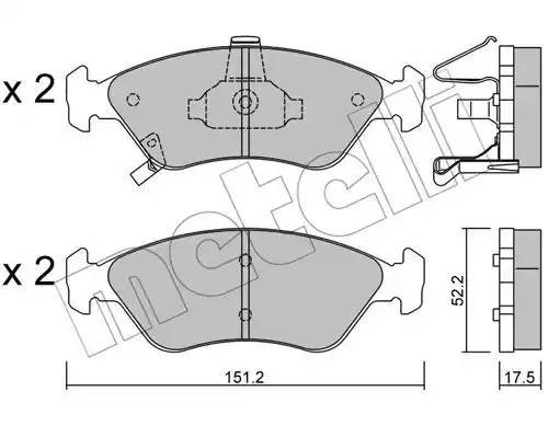 Комплект тормозных колодок, диско 22-0371-0 METELLI
