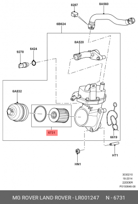 Масляный фильтр LR001247 MG ROVER LAND ROVER