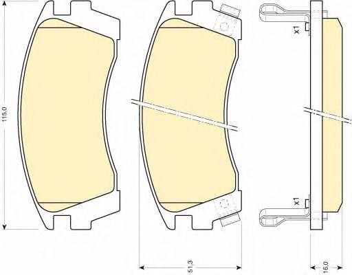 Комплект тормозных колодок, диско 6110139 GIRLING