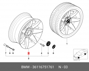Диск колеса 36 11 6 751 761 BMW