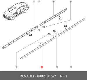 Молдинг двери 808210162R RENAULT