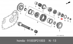 Подшипник приводного вала 91003P21003 HONDA