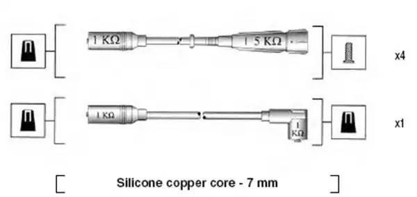 Ккомплект проводов зажигания 941055060531 MAGNETI MARELLI