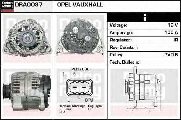 Генератор DRA0037 DELCO REMY