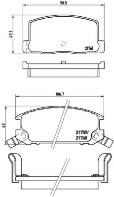 Комплект тормозных колодок, диско P83019 BREMBO