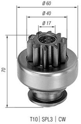 Ведущая шестерня, стартер 940113020012 MAGNETI MARELLI