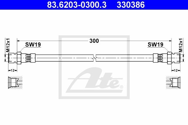 Тормозной шланг 83.6203-0300.3 ATE