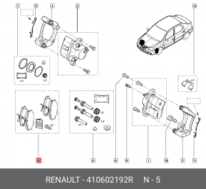 Колодки тормозные дисковые 410602192R RENAULT