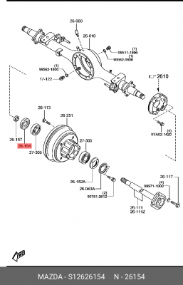 Сальник полуоси S12626154 MAZDA