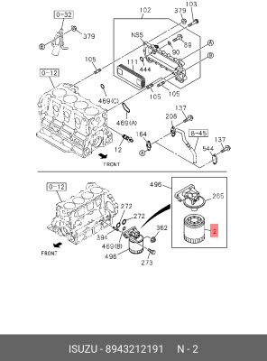 Фильтр масляный двигателя 8943212191 ISUZU