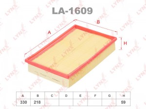 Фильтр воздушный LA-1609 LYNXAUTO