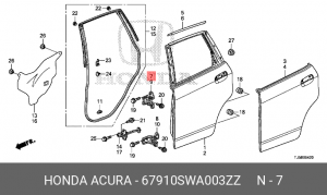 Петля - шарнир открывания двери 67910SWA003ZZ HONDA