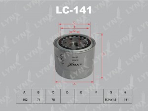 Фильтр масляный двигателя LC-141 LYNXAUTO