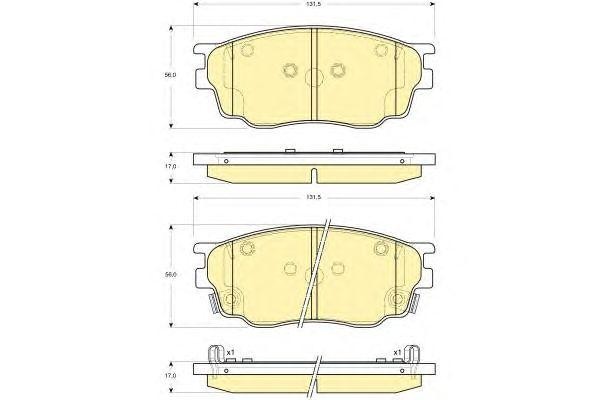 Комплект тормозных колодок, диско 6133099 GIRLING