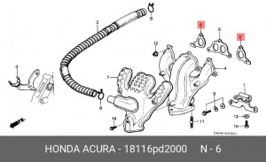 Прокладка, выпускной коллектор 18116PD2000 HONDA