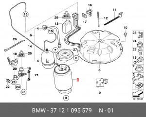 Рессора пневматическая 37 12 1 095 579 BMW