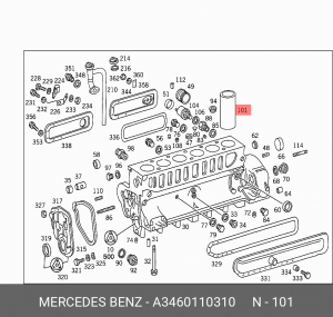 Гильза цилиндра ДВС A 346 011 03 10 MERCEDES BENZ