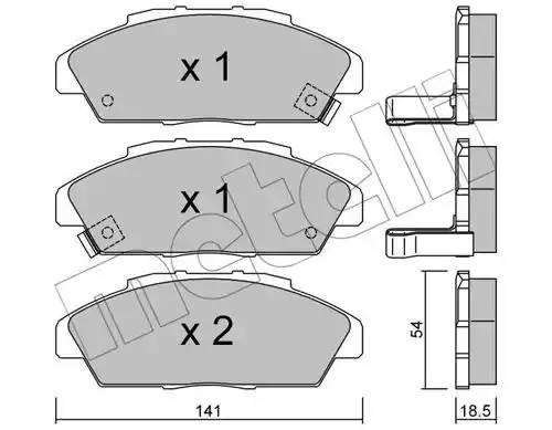 Комплект тормозных колодок, диско 22-0385-0 METELLI