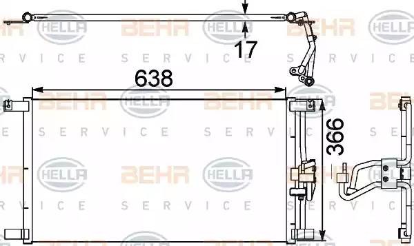 Конденсатор, кондиционер 8FC351038481 HELLA