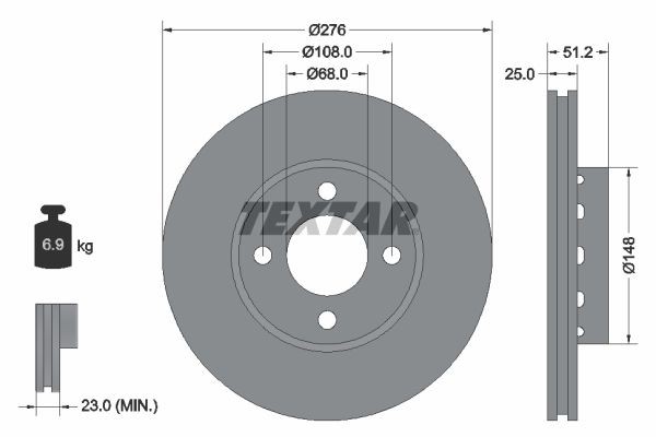 Тормозной диск 92067200 TEXTAR