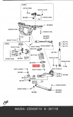 Пыльник амортизатора подвески ZZD0-28-110 MAZDA
