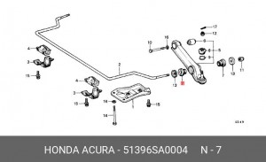 Втулка подшипника, поперечная балка 51396SA0004 HONDA
