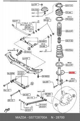 Амортизатор GS7728700A MAZDA