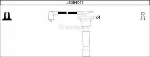 Ккомплект проводов зажигания J5384011 H B JAKOPARTS NIPPARTS