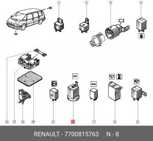 Реле, ближнний свет 7700815763 RENAULT