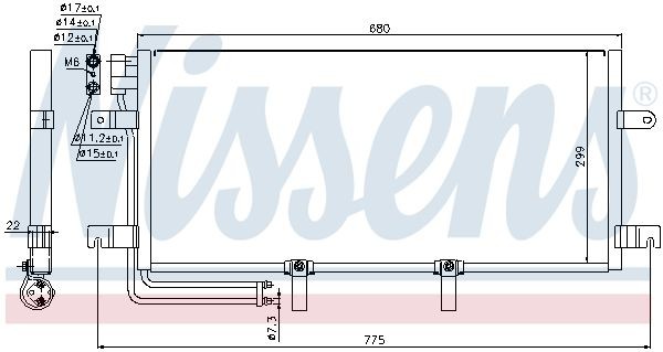 Конденсатор, кондиционер 94834 NISSENS