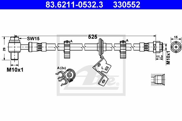 Тормозной шланг 83.6211-0532.3 ATE