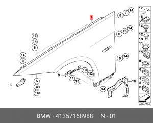 Накладка крыла 41357168988 BMW