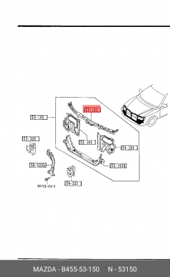 Облицовка передка B45553150 MAZDA